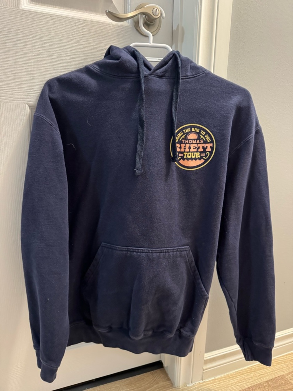 Navy Hooded Pullover Sweatshirt with Tour Crest